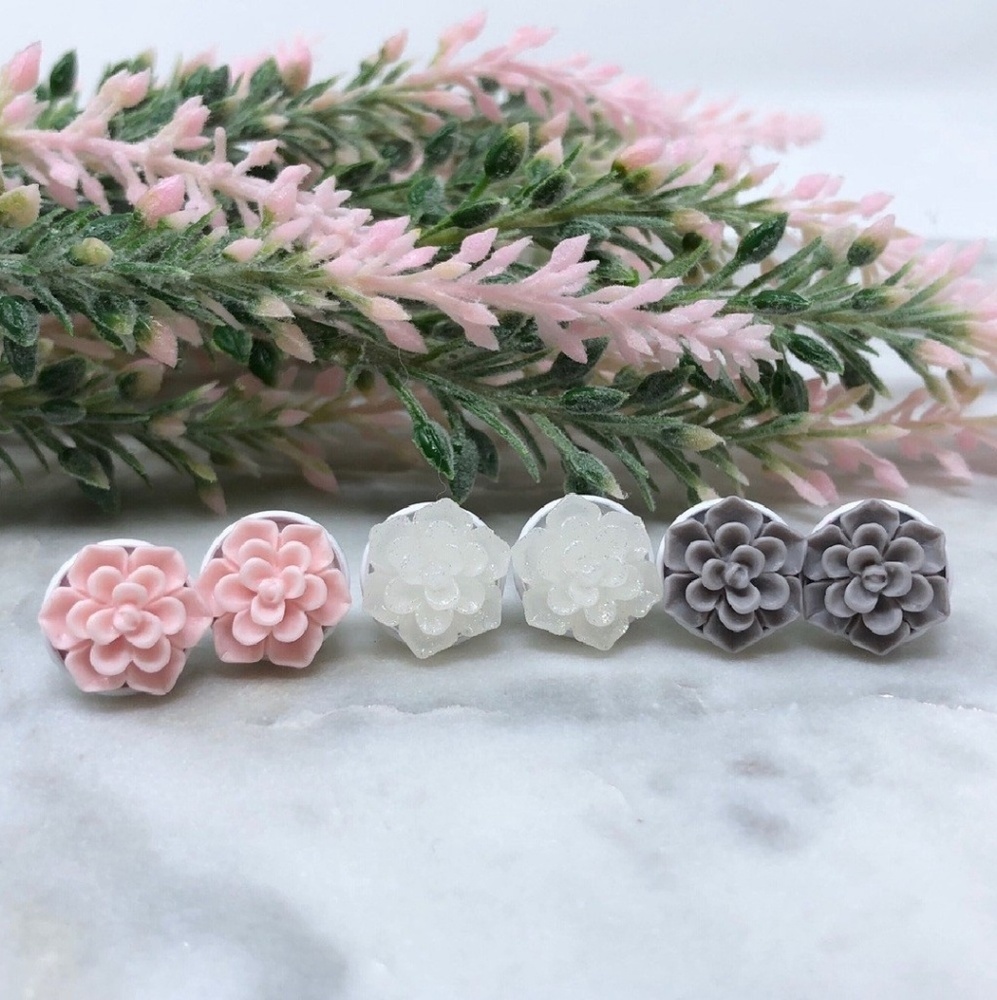 Succulent earrings